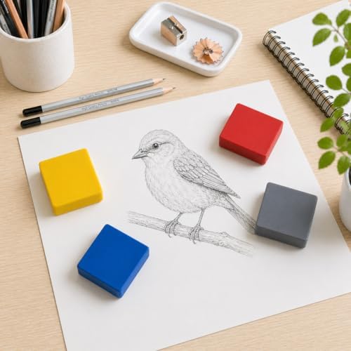 24 Pack Kneaded Erasers, Assorted Colors, for Artists,Drawing,School Supplies,Sketching Supplies and Office (Blue/Red/Yellow/Grey)