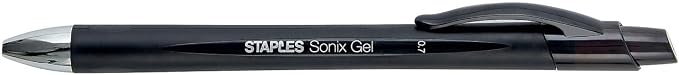 Staples Sonix Retractable Gel Pens, Medium 0.7mm, Black Ink, 36-Pack | Smooth-writing gel pens for office and classroom everyday use.