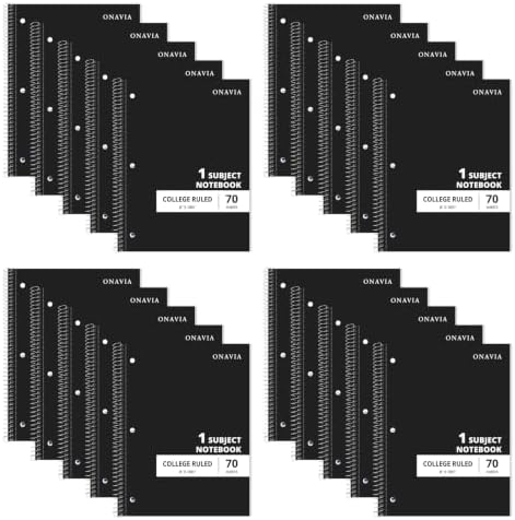 ONAVIA 1 Subject Spiral Notebook College Ruled, 140 Pages