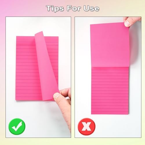 27 Pack Lined Sticky Notes 4x6 in Post Sticky Notes with Lines, 9 Bright Colors Self Sticky Notes Pad Its, Large Ruled Sticky Note for Office, Home, 35 Sheets/Pad