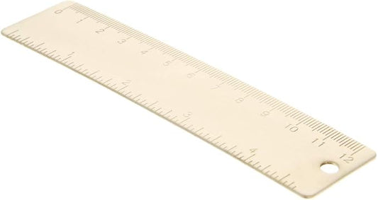 Utoolmart Brass Straight Ruler, 12cm / 4.7-inch Double-Sided Scale Ruler, Measuring Tool for Engineering Office Architect and Drawing 1 Pcs