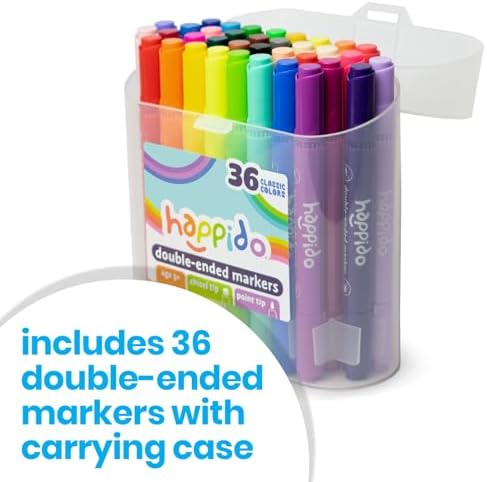International Arrivals Happido Double-Sided Markers for Kids, Set of 36