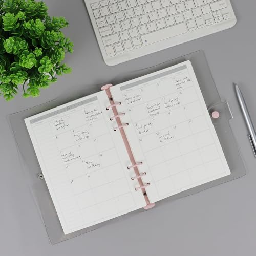 MultiBey 120GSM Weekly & Monthly A5 Planner Refills, 160 Sheets/320 Pages