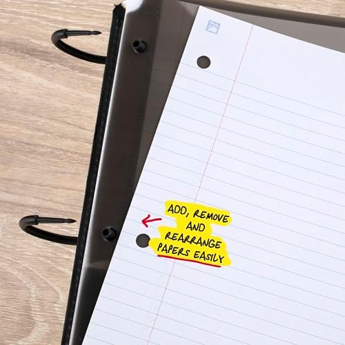 Five Star Flex Refillable Notebook + Study App 1.5 Inch O-Rings Binder with Pockets Tabs and Dividers, 300 Sheet Capacity, Includes 80 Sheets 8.5" x 11" College Ruled Paper, Prom Pink (293240R)