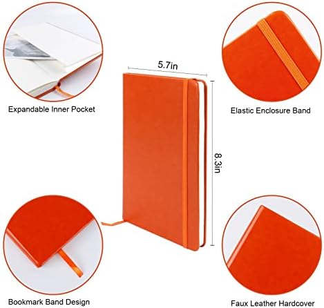 Journal notebook (A5-Dotted, Orange Color),192 Pages, Medium 5.7X8.3 inches - 80 gsm Thick Paper, Hardcover