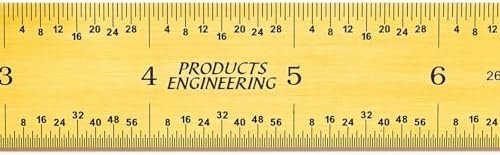 PEC Tools 12"/300mm TiN Coated Metal Ruler, Rigid, English & Metric