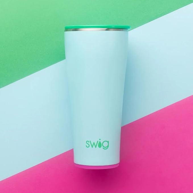 Swig Life 32oz Insulated Tumbler, Travel Coffee Tumbler with Lid, Cup Holder Friendly Travel Coffee Mug, Stainless Steel with Lid (Prep Rally)
