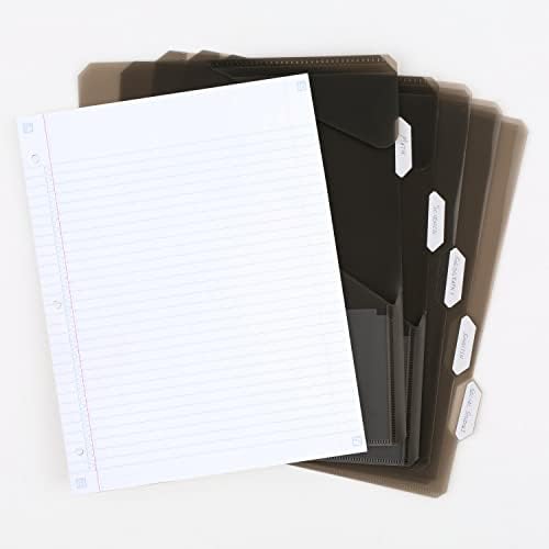 Five Star Flex Refillable Notebook + Study App, College Ruled Paper and 1 Inch TechLock Ring Binder with Pockets, Tabs and Dividers, 200 Sheet Capacity, Black (29328AA2) (Pack of 6)