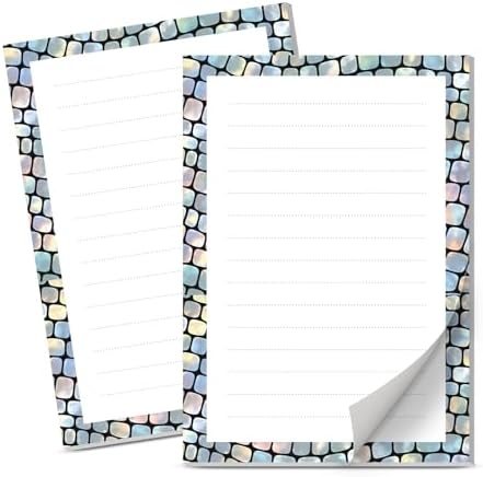 Lined Sticky Notes 4x6 in, 2 Pack Large Cute Notepads with Lines Self-Stick Note Pad, Funny Memo Pads Strong Adhesive for Office, Home Colorful Plaid
