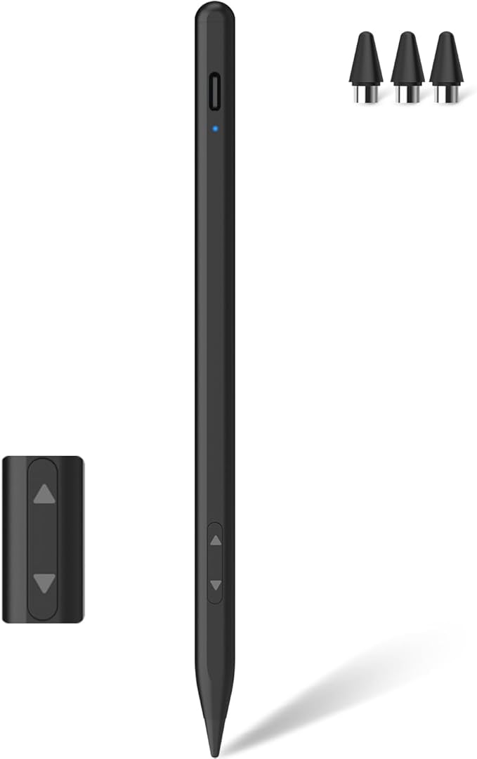 MEKO Universal Stylus Pen for Apple iPhone & Android & iPad, 2X Fast Charge Active Stylus Pencil for All Touch Screen, High Sensitivity Capacitive Stylus for Smartphone Apple Watch Tablet-Black
