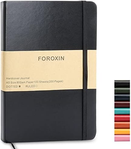 Journal notebook (A5-Dotted, Black Color),192 Pages, Medium 5.7X8.3 inches - 80 gsm Thick Paper, Hardcover