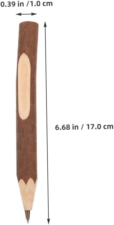 Luxshiny Wooden Ballpoint Pens 17cm Natural Tree Bark Small Biodegradable Ballpoint Pen 10pcs for Office and School Supplies