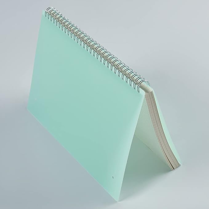 2 Pack B5 Graph Paper Spiral Notebook with 120gsm Thick Paper, Square Grid Quad Ruled Spiral Notebook with Plastic Hardcover and Elastic Band Closure, 80 Sheets Per Pack 7.3x 10 inches