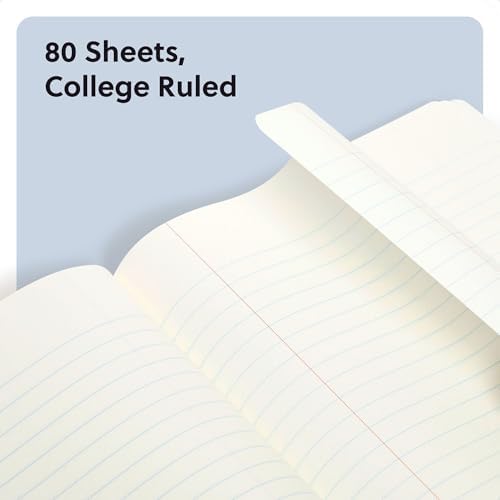 U Brands Composition Notebook, Checkered, College Ruled, 80 Perforated Sheets, 9.8 x 7.5 Inches, Reinforced Softcover Binding