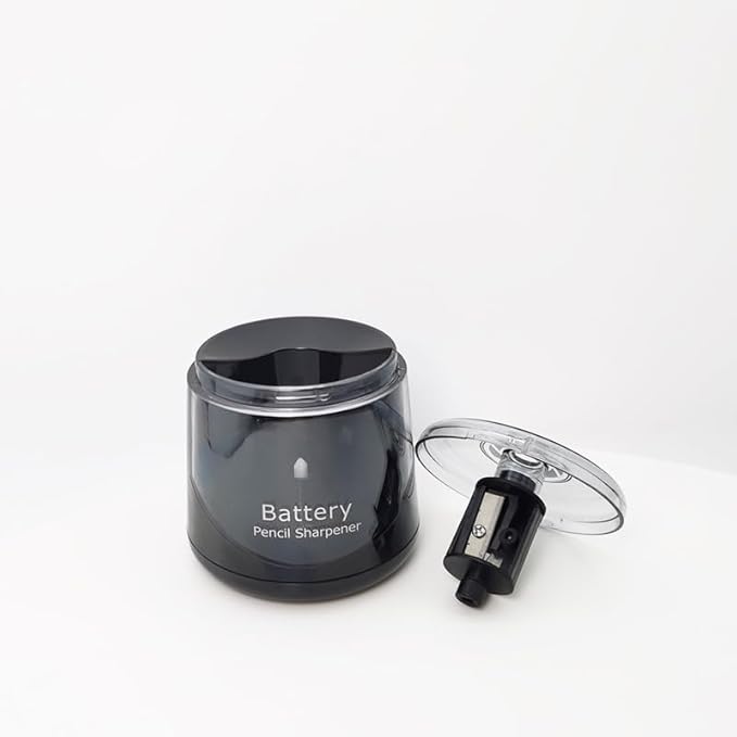 Battery Pencil Sharpener, Heavy-Duty Helical Blade to Fast Sharpen, Auto Stop for No.2/Colored Pencils(6-8mm), AC Adapter/Battery Operated in School Classroom/Office/Home (Black)
