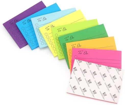 Eastern Wolf to Do List Sticky Notes, 3x4 in, 9 Neon Colors, 50 Sheets/Pad
