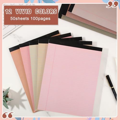 Fuutreo 8 Pcs Legal Pads 8.5 x 11 Colored Note Pads, Nut Color