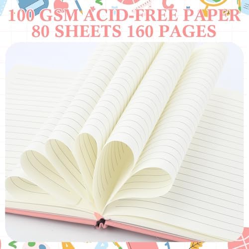 Laumoi 14 Pack Hardcover Lined Journal Notebooks Bulk,Pink,A5