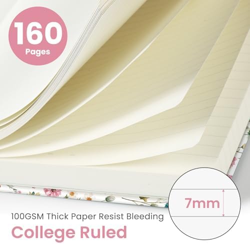 Taja Pretty Journal for Women, 5.7" x 8.3" Lined Notebook for Journaling