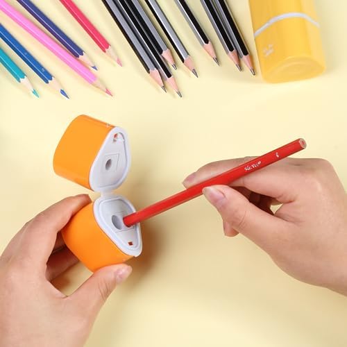 Mr. Pen- Pencil Sharpeners Manual, 6 Pack, 3 Holes, Colorful