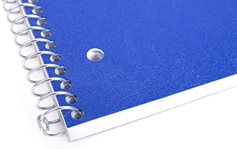 Mintra Office Durable Spiral Notebooks, 1 Subject, (Blue, Wide Ruled 12pk), 100 Sheets, Poly Pocket, Moisture Resistant Cover, School, Office, Business, Professional
