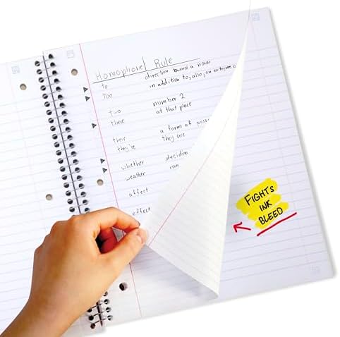 Five Star Spiral Notebook + Study App, 3 Subject, Wide Ruled Paper, 8" x 10-1/2", 150 Sheets, Fights Ink Bleed, Water Resistant Cover, Amethyst Purple (38737)