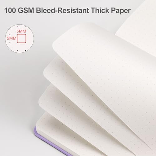 EMSHOI Dotted Journal Notebook, 192 Pages, A5 Size (5.7'' x 8.3'')