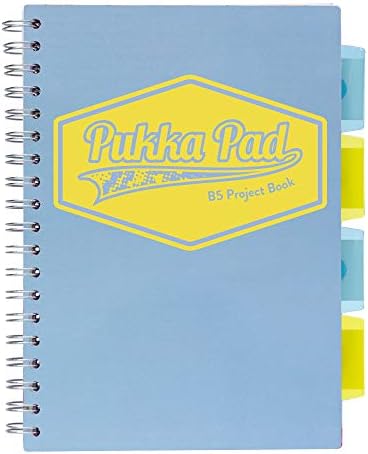 Pukka Pad 5 Subject Spiral Notebook 12-Pack - 200 Pages, 100 Sheets of 80GSM Paper with Repositionable Dividers & Perforated Edges for School & Office Planning & Organization - B5-7 X 10, Pastel
