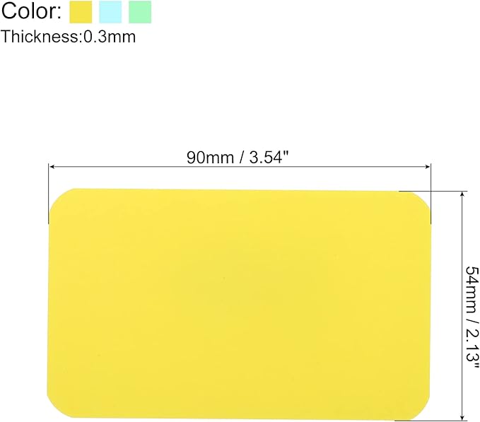 PATIKIL 3.5" x 2" Blank Paper Business Cards, 300 Pack Small Index Flash Cards Words Message Note Card Mini Tags for DIY Gift Scrapbooking, Yellow Blue Green