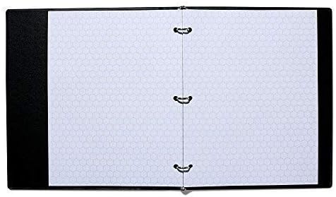 BENZNOTE, Loose Leaf Filler Paper, for Organic and Biochemistry, 8-1/2" x 11", Hexagonal Graph Rule, Green Lined, 3-Hole Punched, 112 Pages