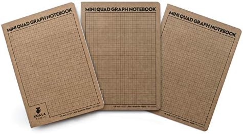 KOALA TOOLS | Mini Graph Paper Notebook (3 Pack) | 5" x 7", 60 pp. - Quad, Grid, Graphing Field Notebook Set - For Scientific and Math Use