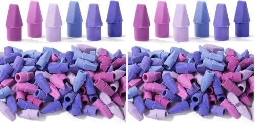 Mr. Pen- Pencil Top Erasers, 240 Pack, 6 Different Purple Shade Colors