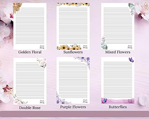 JW Letter Writing A4 Pad Stationery Paper Lined Gift Notepad Writing Sheets (Big Sunflowers)