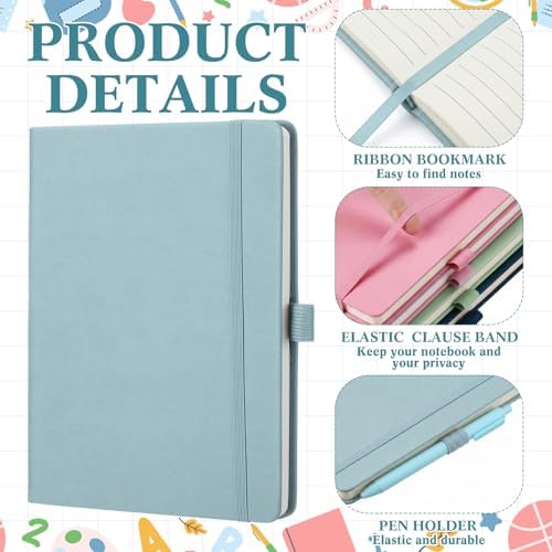 Laumoi 14 Pack Hardcover Lined Journal Notebooks Bulk,Pastel Color,A5