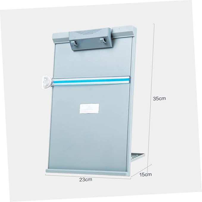 Portable Document Holder Light Grey Desktop Book Stand for Students Home Office Kitchen Library Compact Reading Rack for Books Textbooks and Files