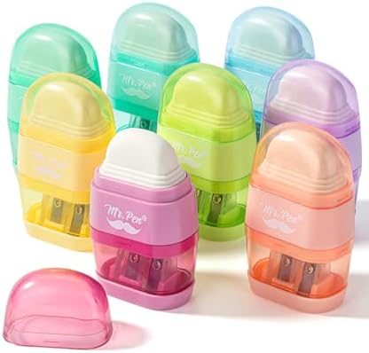 Mr. Pen- Pencil Sharpener & Eraser, 4 Pack