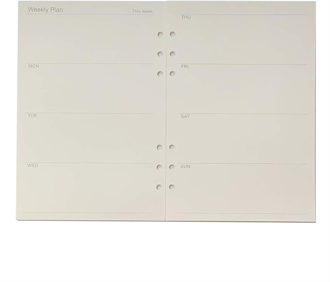 A5 Weekly Planner Refills Planner Inserts 6-Ring Planner Refill for Notebook Journal Tracker, Undated, 45sheets/90pages-Harphia(A5 5.59 x 8.27'',Weekly)