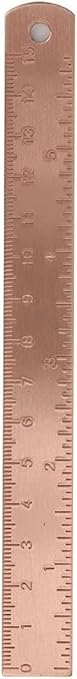 1pc Rose Gold Ruler, Metal Drawing Ruler,Unisex Learning Measuring Rulers Bookmark Stationery for School Office Math Geometry Gift Office and School Supplies Drafting Tools and Kits,Teaching Materials