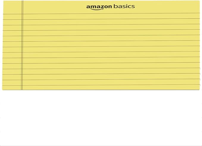 Amazon Basics Legal/Wide Ruled 8.5 x 11.75 inch Legal Pad, Canary, 72 Count (Pack of 12), 50 sheets per pad, 6 packs per carton