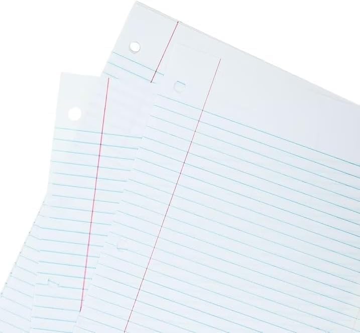 Filler Paper, College Ruled Loose Leaf Paper, 8 x 10.5 Inch, 150 Sheets, Lined Writing Paper for School, Office & Note Taking