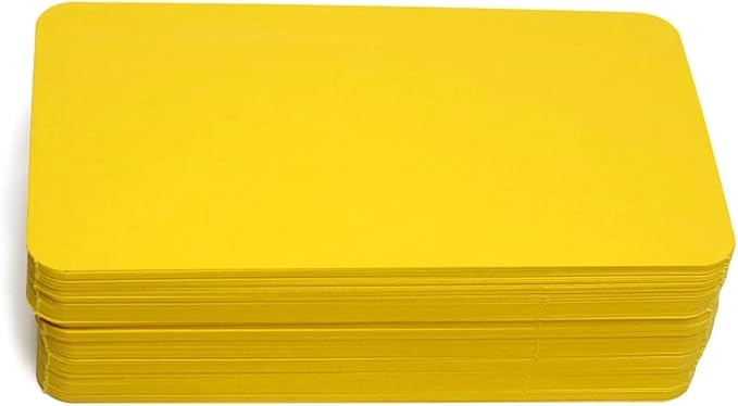 PPAPPAPPIYO 3.5x2 rounded corner index cards180gsm Thick Cardstock, Blank Colored Flash Cards for Study, Notes, Business Cards & Labels, Small Notecards 100 Pack (yellow)