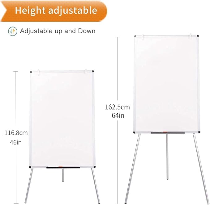 VIZ-PRO Whiteboard Easel/Portable Dry Erase Board, 36 x 24 Inches, with 25-Sheets A1 Flipchart Paper Pad & 3 Colored Erasers & 12-Count Markers