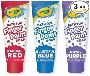 Crayola Bathtub Fingerpaint 3 Color Variety Pack, 3 Ounce Tubes (Radical Red, Bluetiful Blue and Royal Purple)