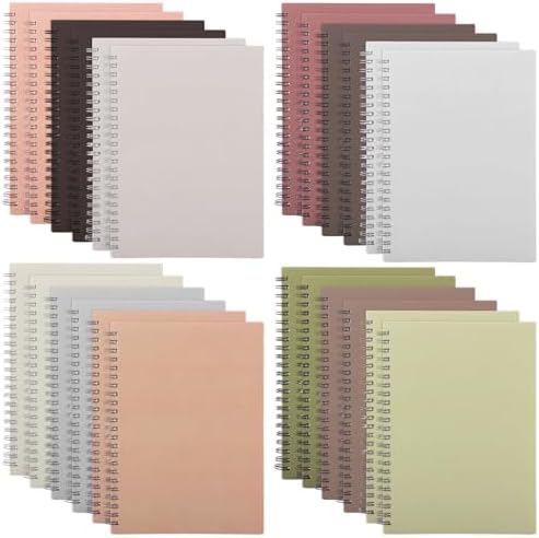MIVIDE 24 Pack A5 Spiral Notebook, 8.3 x 5.7 Inch, 12 Color, 60 Pages Hardcover Spiral Lined Notebook Journal, Lined Travel Bulk Writing Paper Notebook for School Business Office Supplies