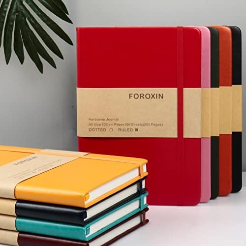 Journal notebook (A5-Lined, Red Color),192 Pages, Medium 5.7X8.3 inches - 80 gsm Thick Paper, Hardcover