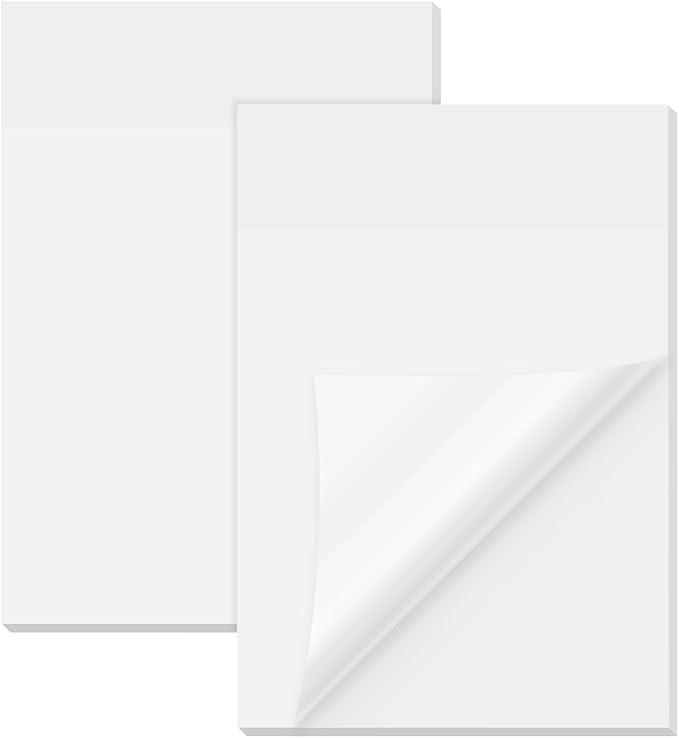 EUSOAR Translucent Sticky Notes, 100 Sheets 6x7.8 Inch Waterproof Message Reminder Clear Large Sticky Notes, See Through Adhesive Note Organizing Papers Nursing Note Pads for Book Annotation