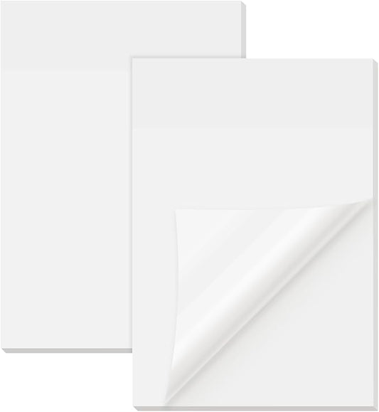 EUSOAR Translucent Sticky Notes, 100 Sheets 6x7.8 Inch Waterproof Message Reminder Clear Large Sticky Notes, See Through Adhesive Note Organizing Papers Nursing Note Pads for Book Annotation