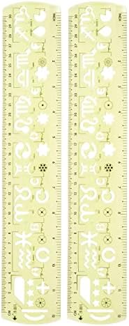 HARFINGTON 2pcs Unbreakable Flexible Rulers 30cm/12" Double Scale Shatterproof Folding Plastic Ruler for Classrooms Home Office, Light Green