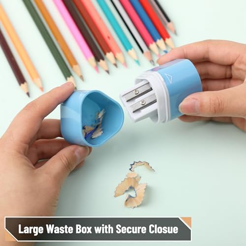 Mr. Pen- Pencil Sharpeners Manual, 6 Pack, 3 Holes, Colorful