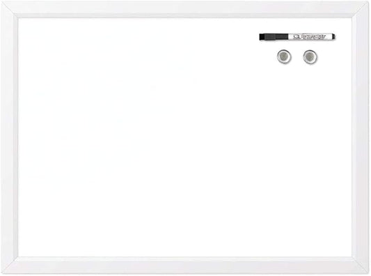 Quartet Magnetic Whiteboard, 17" x 23" Small White Board for Wall, Dry Erase Board for Kids, Perfect for Home Office & Home School Supplies, Dry Erase Marker, Magnets, White Frame (MDW1723W-AZS)